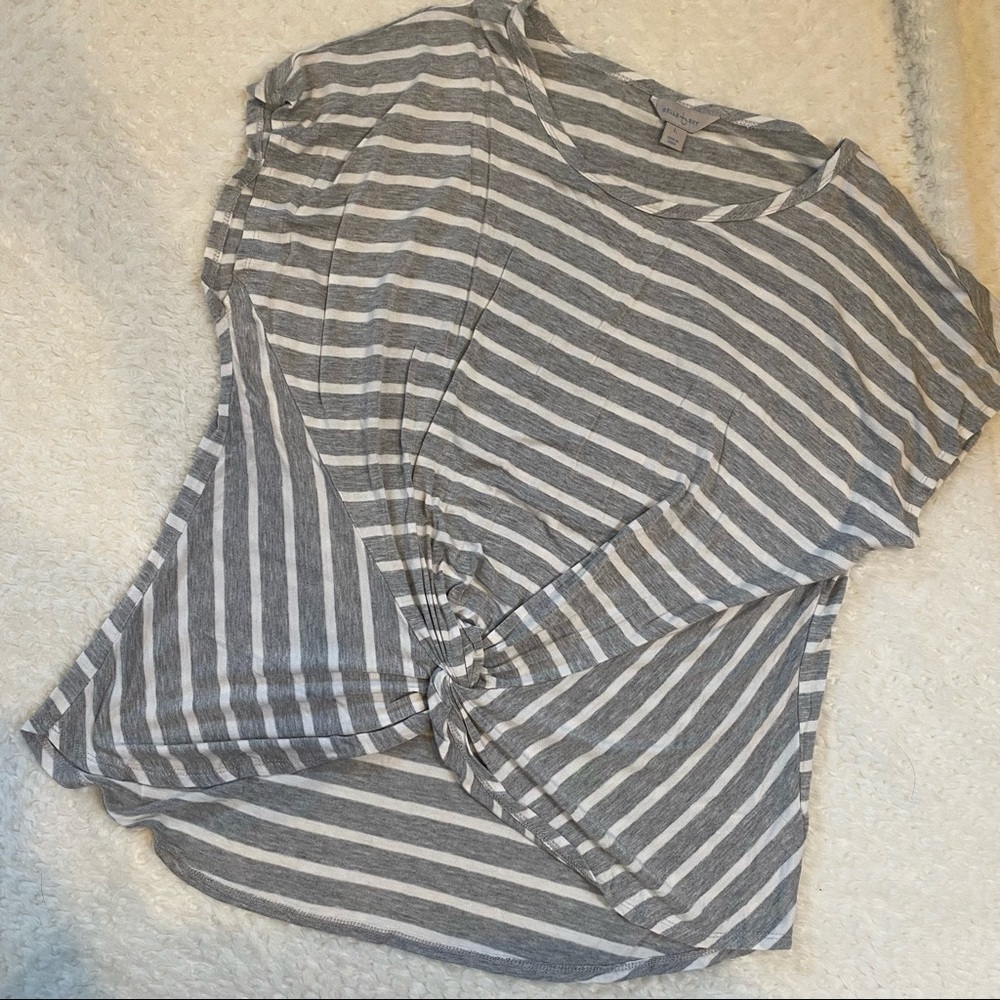 GRAY and white striped top